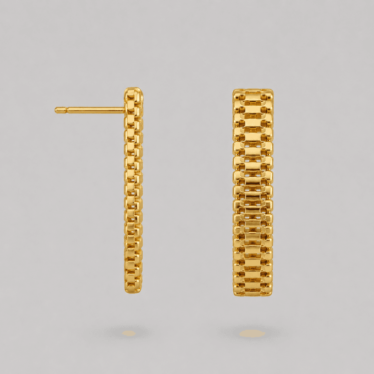 Brinco Longo Lacraia Banho de Ouro 18k