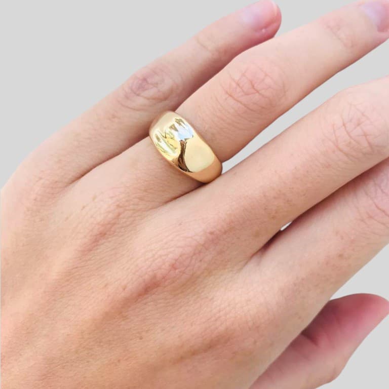 Anel Oval Banho de Ouro 18k