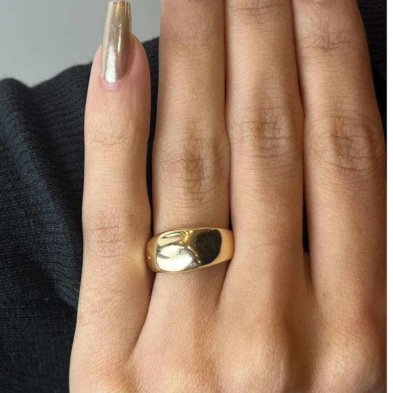 Anel Oval Banho de Ouro 18k — 13