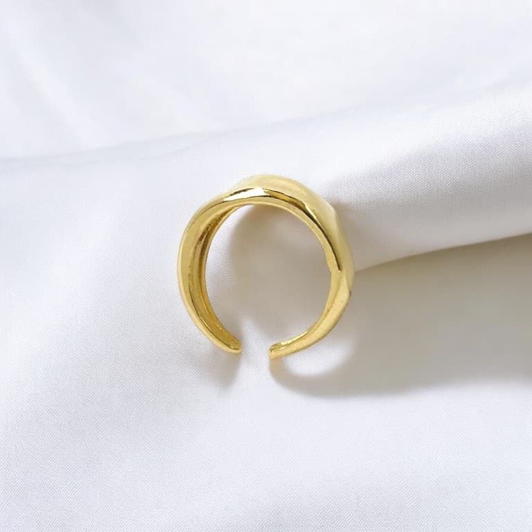 Anel Oval Banho de Ouro 18k