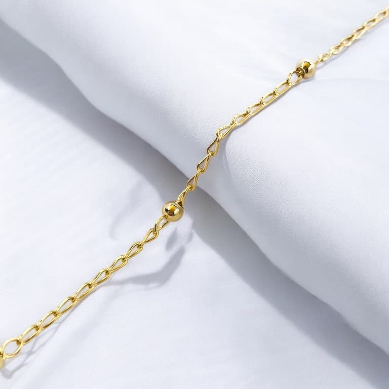Pulseira Bolinhas 15 cm Banho de Ouro 18k