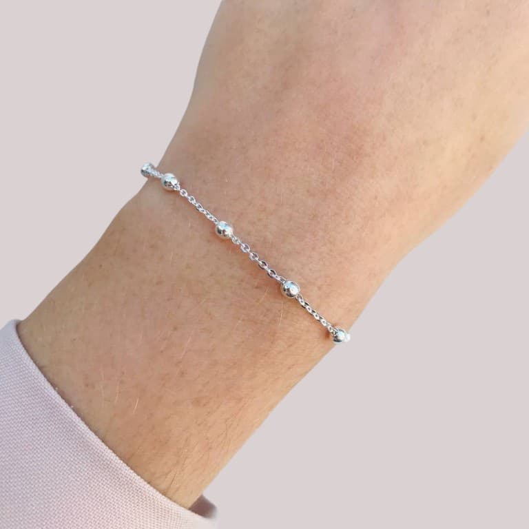 Pulseira com Bolinhas Banho de Prata — default