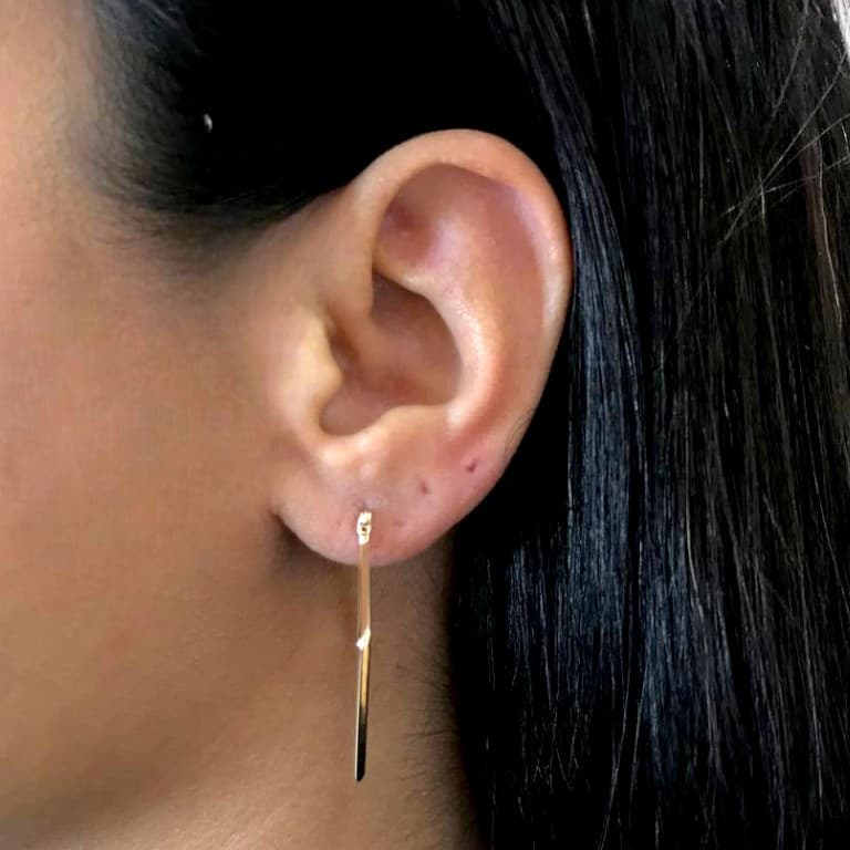Brinco Argola Losango Banho de Ouro 18k
