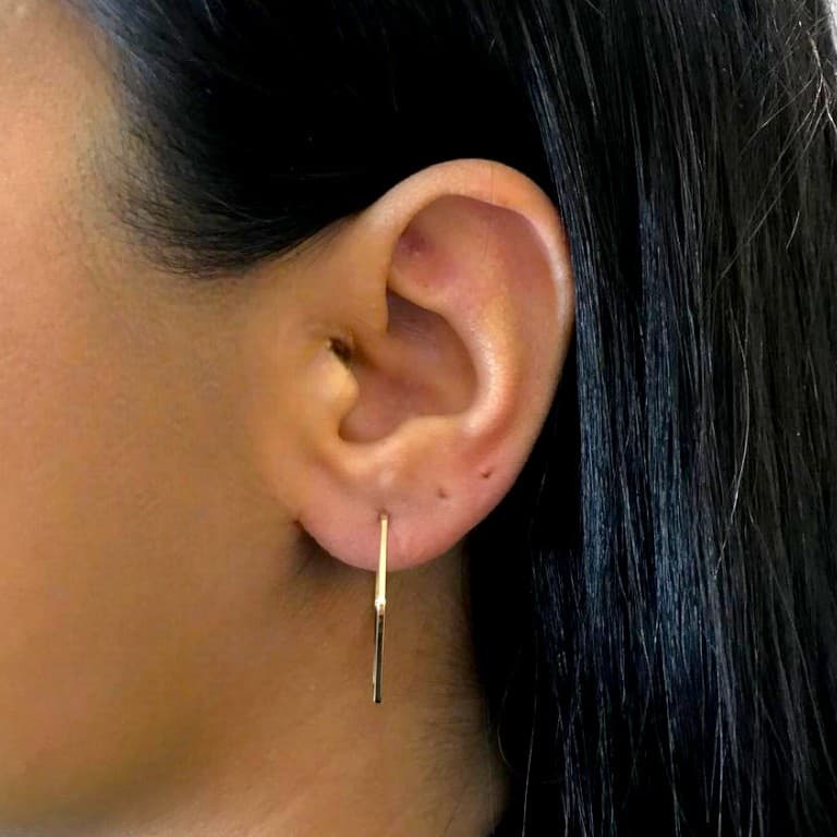 Brinco Argola Losango Banho de Ouro 18k