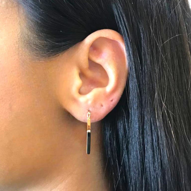 Brinco Argola Losango Banho de Ouro 18k