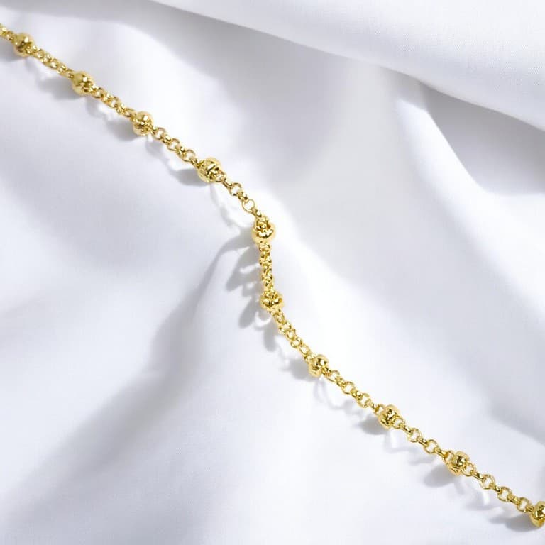 Pulseira Infantil de Bolinhas Banhada a Ouro 18k — default
