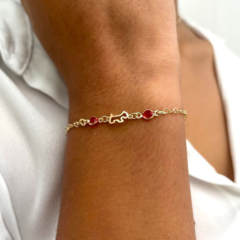 Pulseira Infantil Elo Coração Banhada a Ouro 18k — default