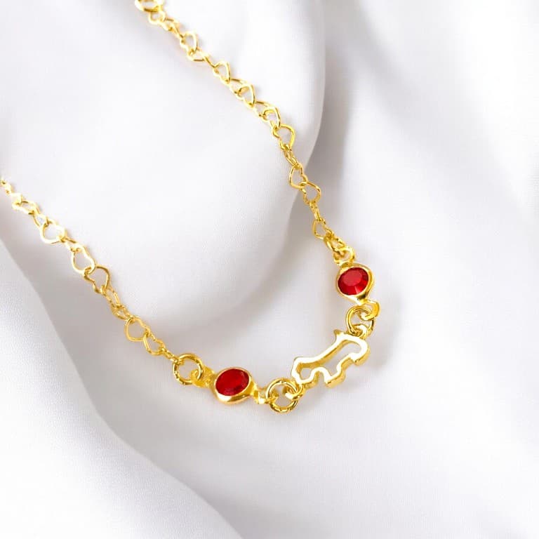 Pulseira Infantil Elo Coração Banhada a Ouro 18k