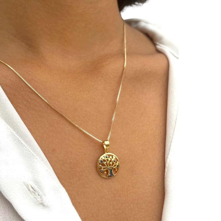 Corrente com Pingente Árvore da Vida Banhada a Ouro 18k — default
