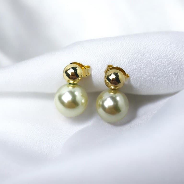 Brinco de Pérola Banhado a Ouro 18k