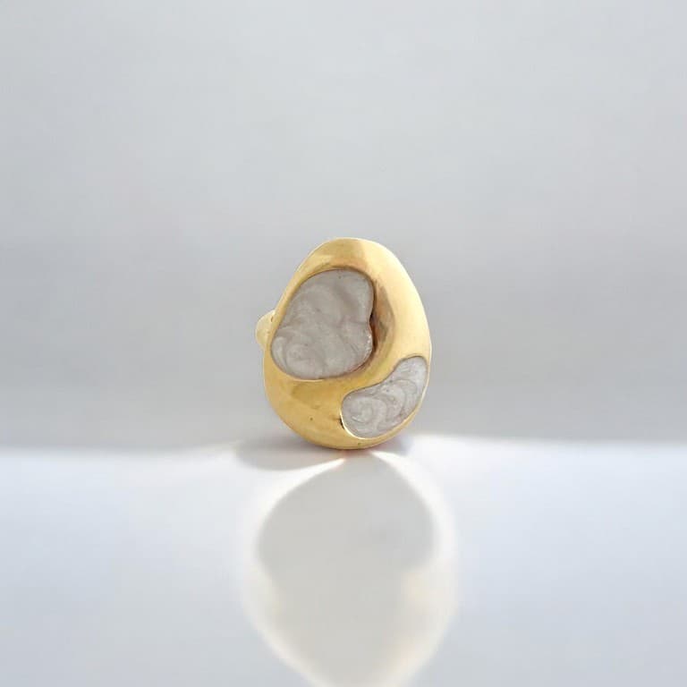 Anel Ajustável com Resina Banhado a Ouro 18k