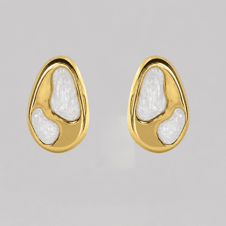 Brinco com Resina Banhado a Ouro 18k — default