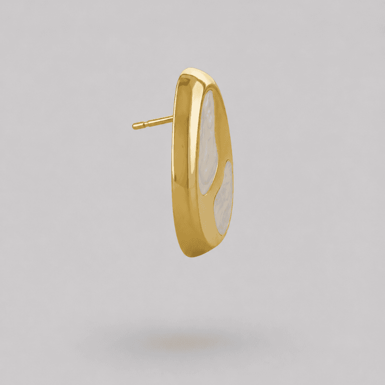 Brinco com Resina Banhado a Ouro 18k