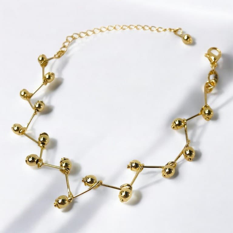 Ckoker Bolinhas Zig Zag Banhada a Ouro 18k