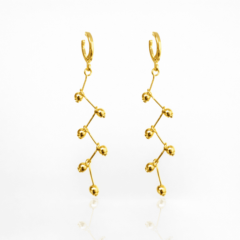 Brinco Bolinhas Zig Zag Banhado a Ouro 18k — default