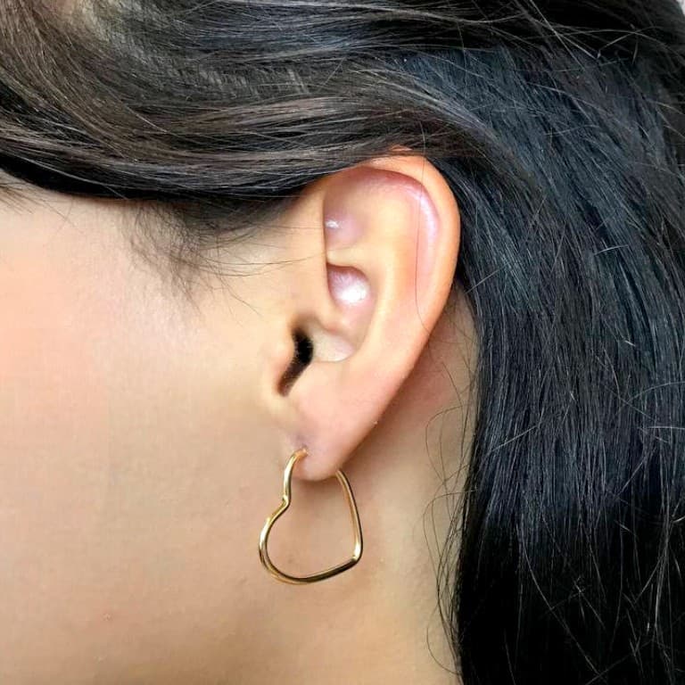 Brinco Argola Coração Banhado a Ouro 18k — default