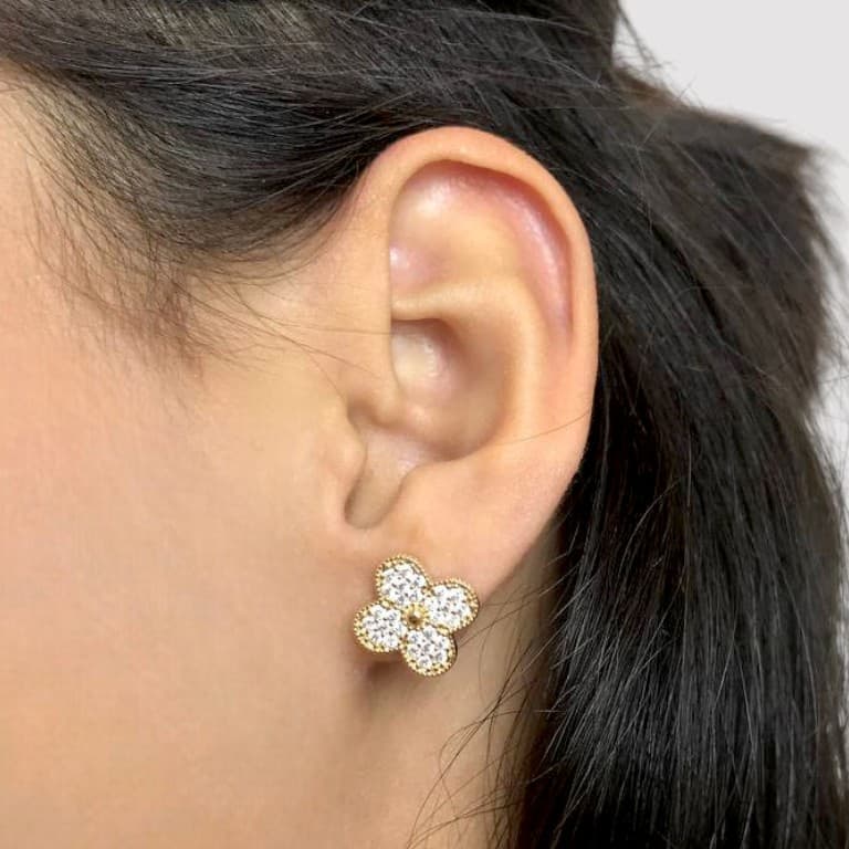 Conjunto Trevo da Sorte Banhado em Ouro 18k