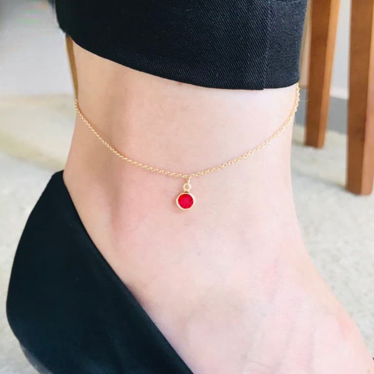 Tornozeleira com Zircônia Banhada a Ouro 18k