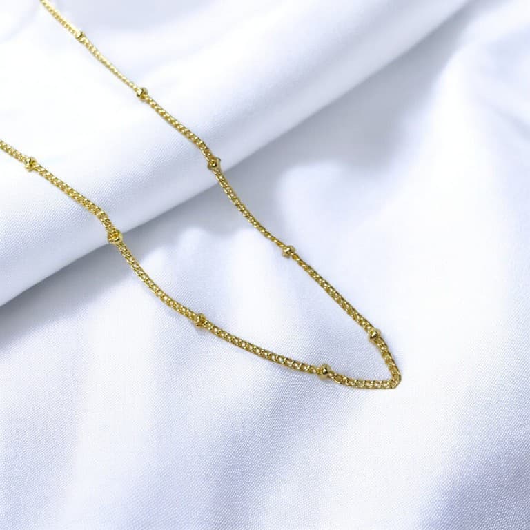 Colar Bolinhas Banhado a Ouro 18k