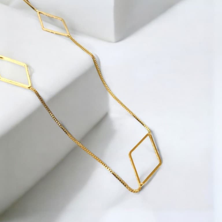 Corrente Losango Banhado a Ouro 18k