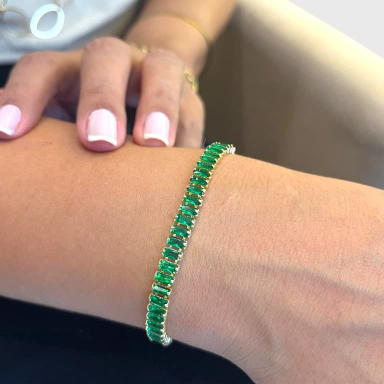 Pulseira Riviera Navete Banhado a Ouro 18K