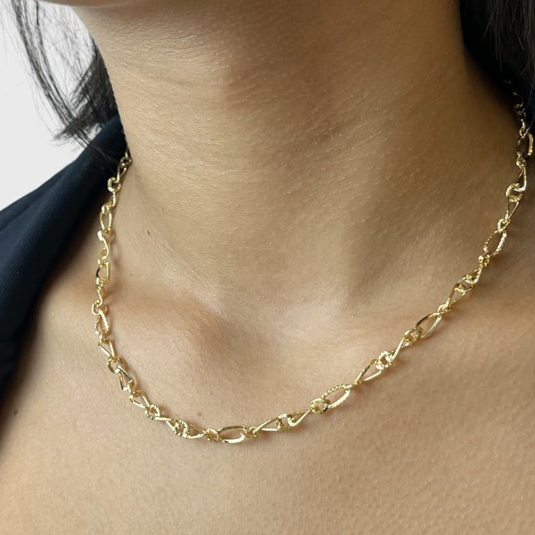 Corrente Elos Ovais Banhada a Ouro 18K
