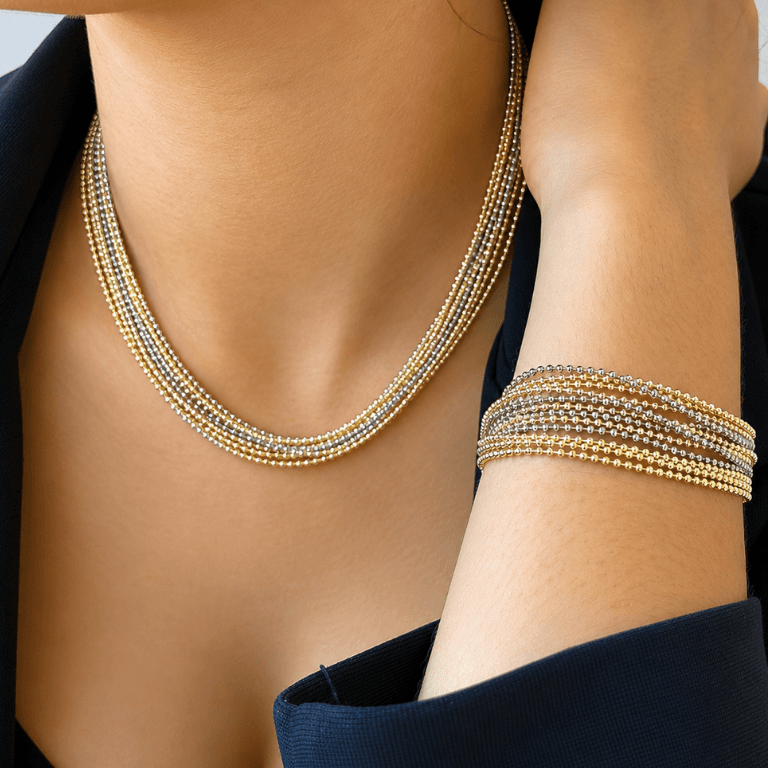 Conjunto Esferas Banhado a Ouro 18K e Ródio — default