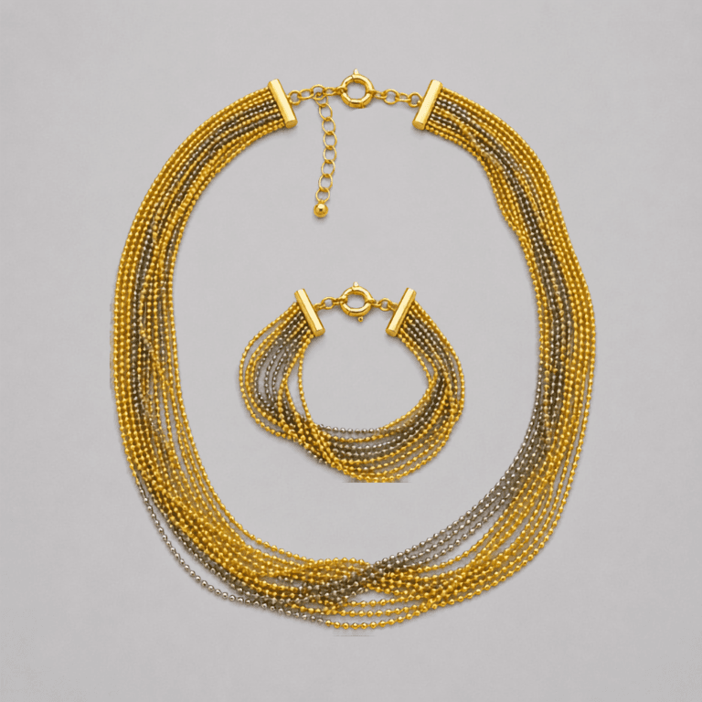 Conjunto Esferas Banhado a Ouro 18K e Ródio
