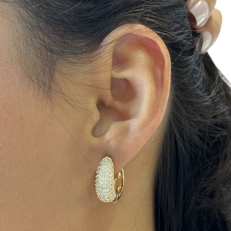 Brinco Argola Com Zirconias — G