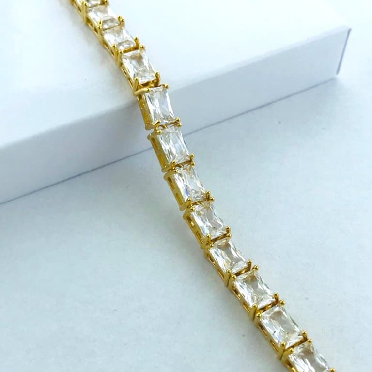 Pulseira Riviera Banhada a Ouro 18K — Branca