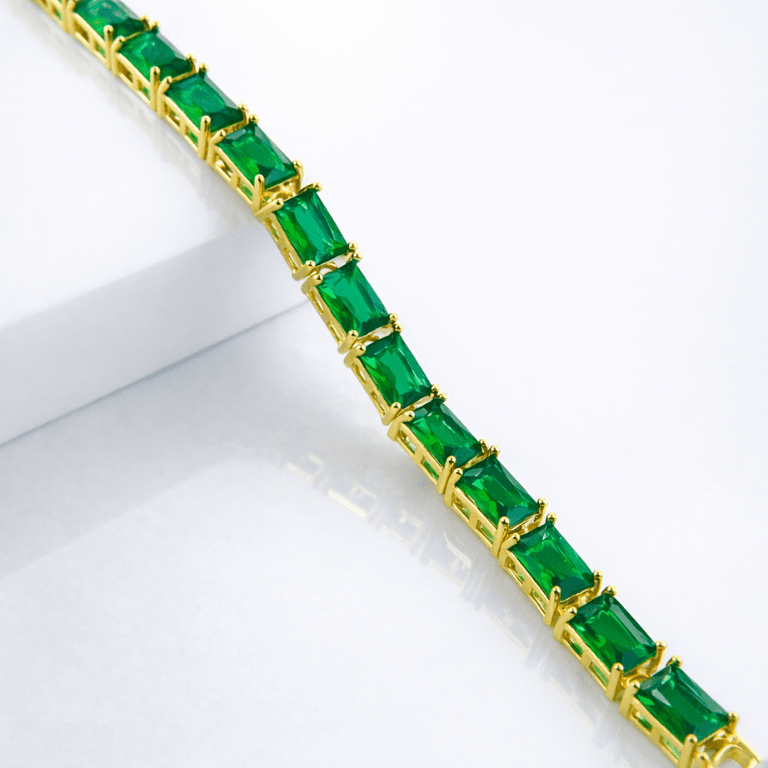 Pulseira Riviera Banhada a Ouro 18K — Verde