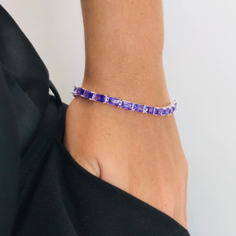 Pulseira Riviera Banhada a Prata 925 — Lilás