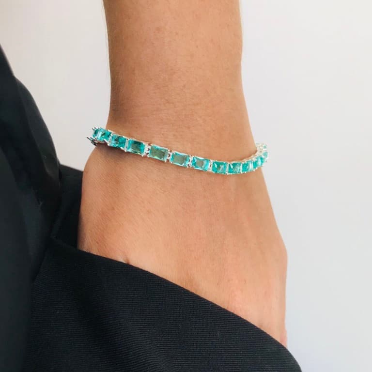 Pulseira Riviera Banhada a Prata 925 — Verde