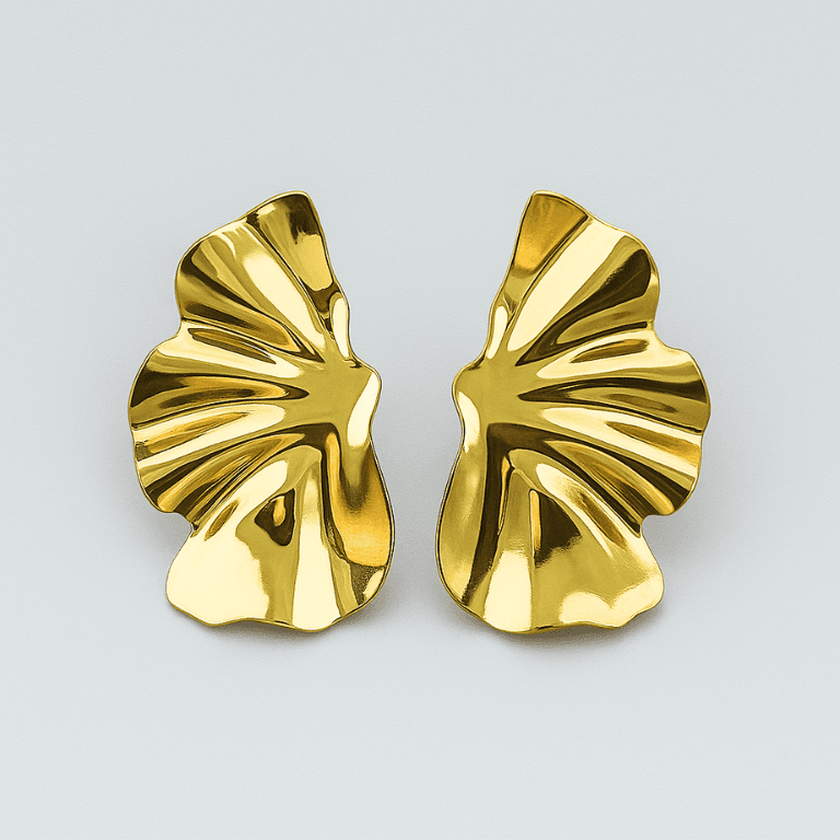 Brinco Flor Orgânica Banhado a Ouro 18K — default