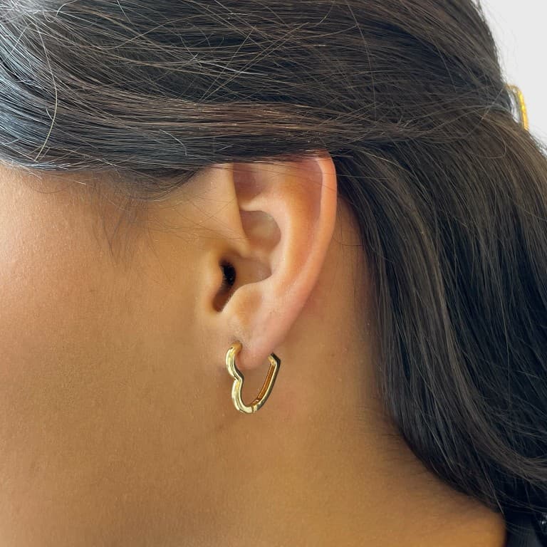 Brinco Argola Coração Banhado a Ouro 18K — default