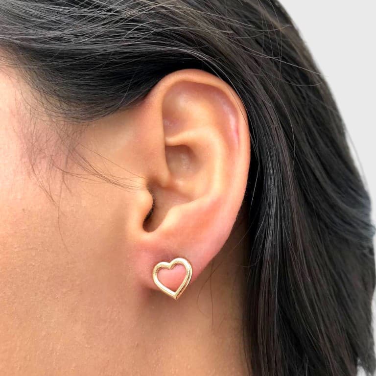Brinco Coração Banhado a Ouro 18K