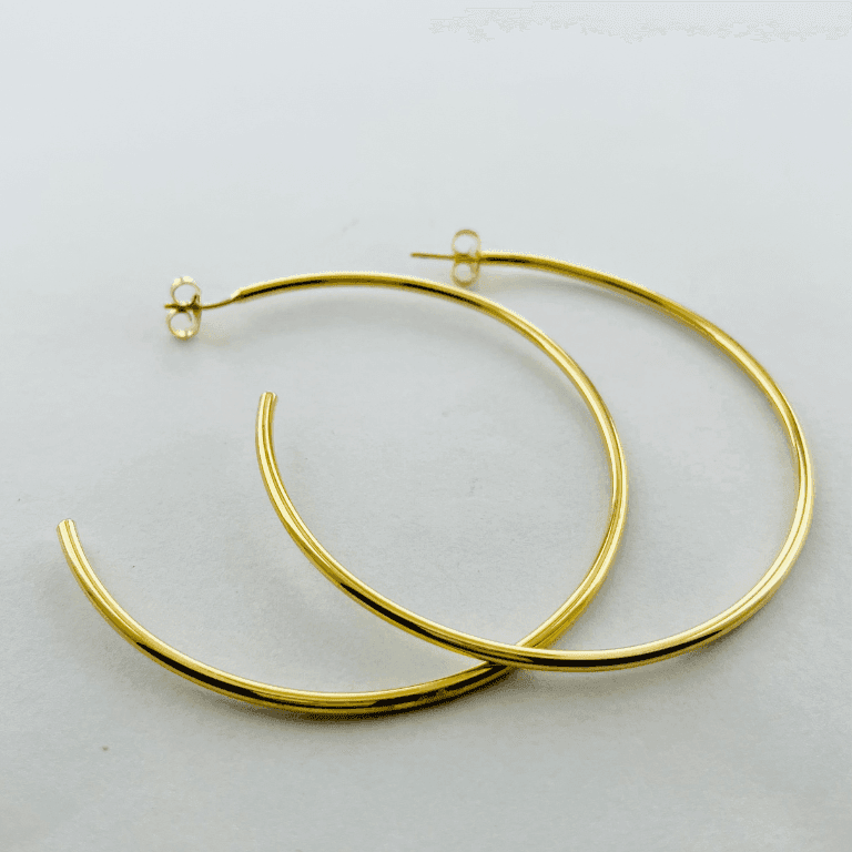 Brinco de Argola Lisa Tubo Banhado a Ouro 18K — default