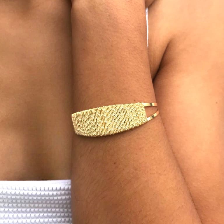 Bracelete Trançado Banhado a Ouro 18K — default