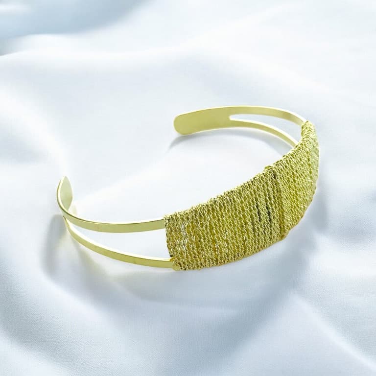 Bracelete Trançado Banhado a Ouro 18K