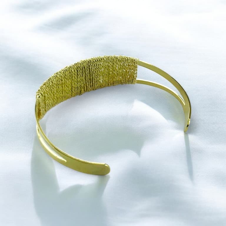 Bracelete Trançado Banhado a Ouro 18K