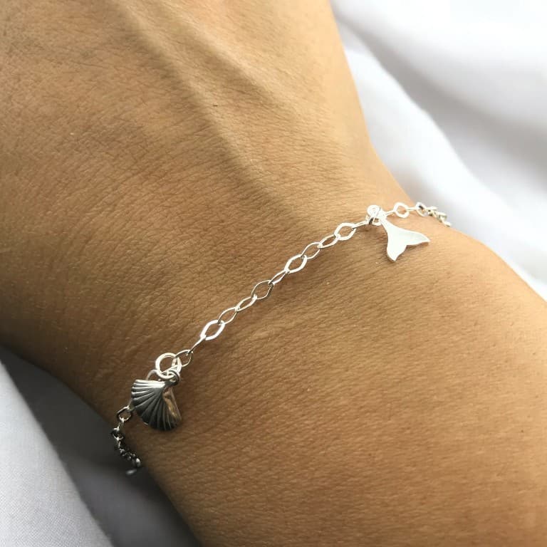 Pulseira de Elos Ovais com Pingentes em Prata 925 — default