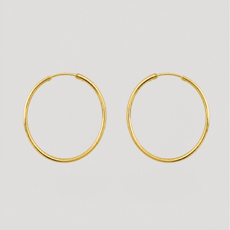 Brinco Argola Lisa Banhado a Ouro 18K