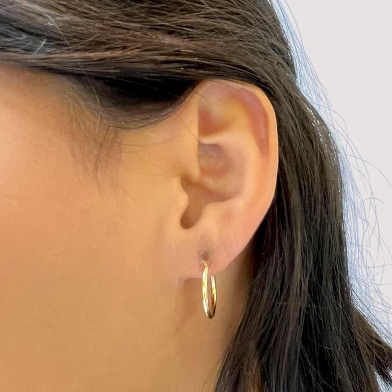 Brinco Argola Lisa Banhado a Ouro 18K