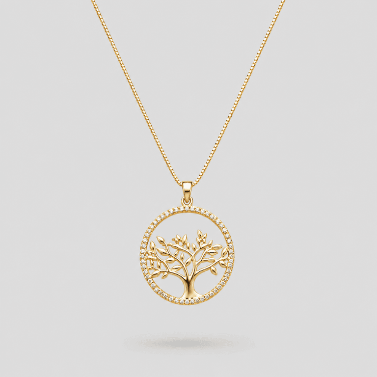 Corrente com Pingente Árvore da Vida Banhado a Ouro 18K — default