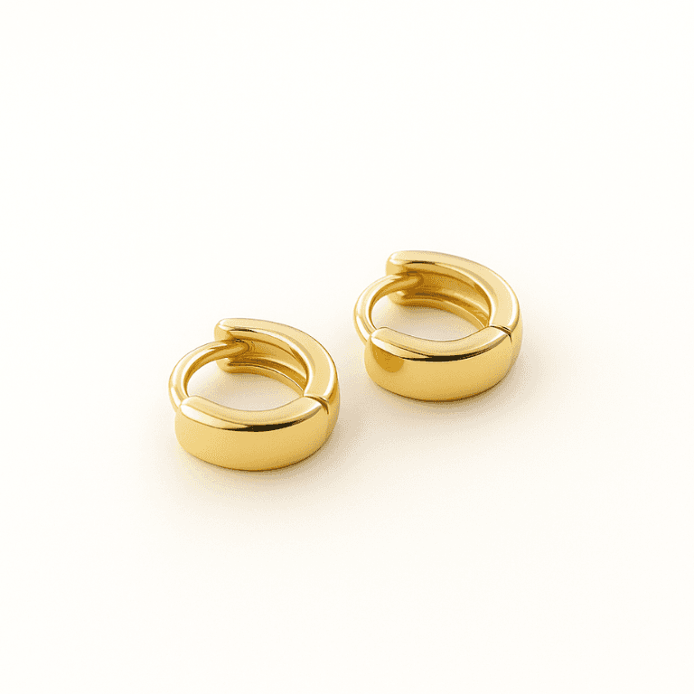 Brinco Argola Lisa Banhado a Ouro 18K — P