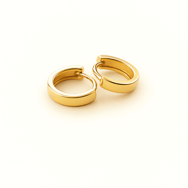 Brinco Argola Lisa Banhado a Ouro 18K — M