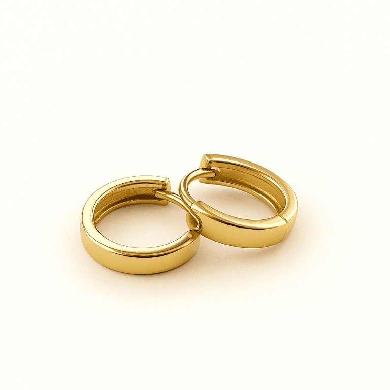 Brinco Argola Lisa Banhado a Ouro 18K — G