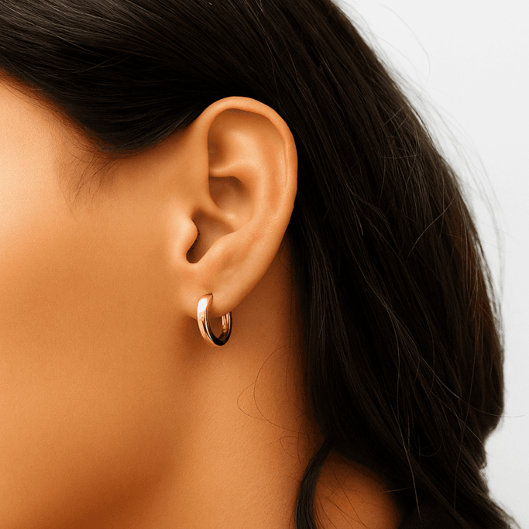 Brinco Argola Lisa Banhado a Ouro 18K