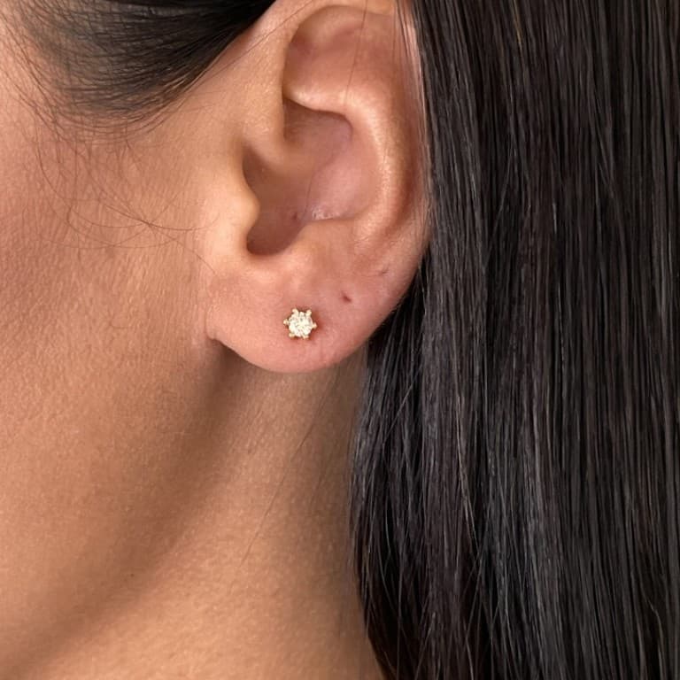 Brinco Ear Jacket com Zircônias Banhado a Ouro 18K