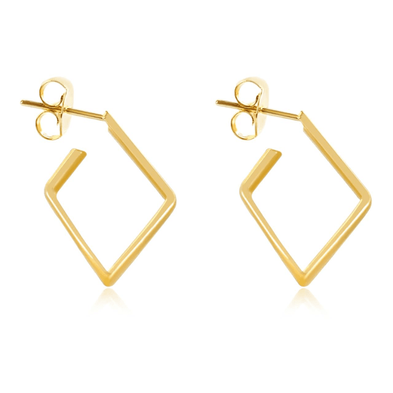 Brinco Argola Triangular Banhado a Ouro 18K — default